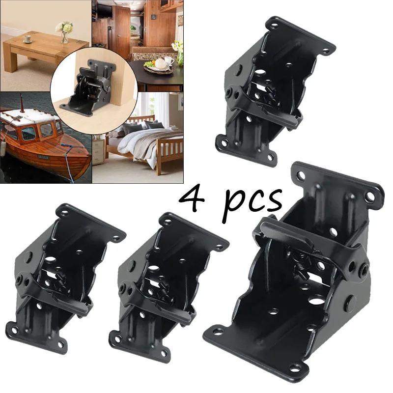 Furniture Hardware And Fittings - 4pcs Iron Folding Support Frame Self-Locking