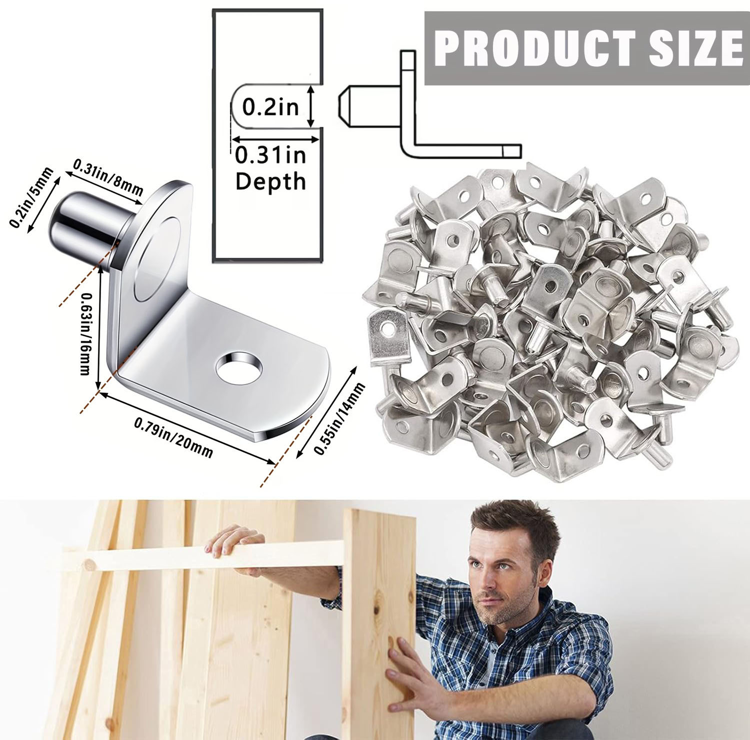 5mm Shelf Pegs L-Shaped Cabine - огляд і ціна Shelf Peg Support