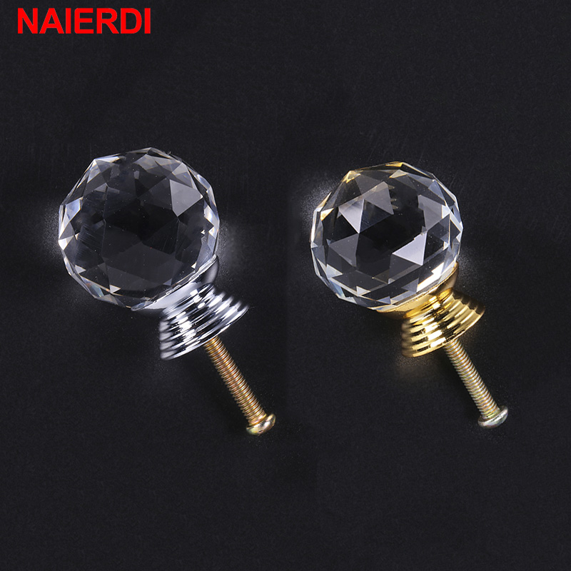NAIERDI 20-30mm Crystal Handle - огляд і ціна Furniture Hardware Drawer Pulls
