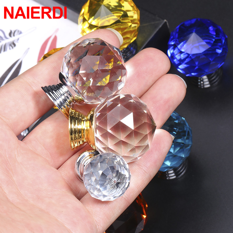 NAIERDI 20-30mm Crystal Handle - огляд і ціна Furniture Hardware Drawer Pulls