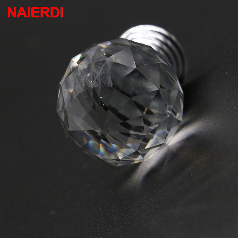NAIERDI 20-30mm Crystal Handle - огляд і ціна Furniture Hardware Drawer Pulls